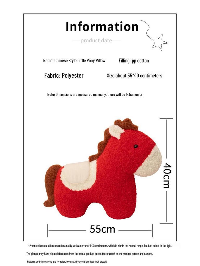 Creatief Paardvormig Pluche Kussen Poppetje voor Bank, Woonkamer of Auto - Lentefestival Ornament