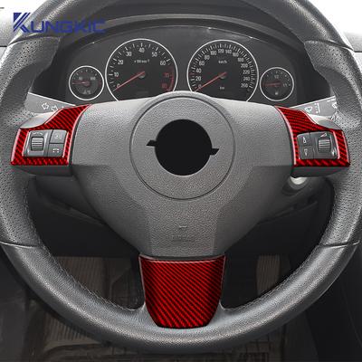 Real Soft Carbon Fiber Sticker For Vauxhall Opel Astra H MK5 2004 2005 2006 2007 2008 2009 2010 Car Steering Wheel Button Frame
