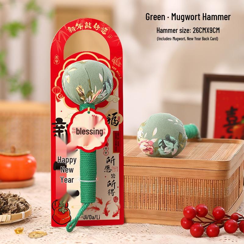 Mugwort Hammer - New Year Gift for Shoulder & Neck Health, Ideal for Parents & Elders, Creative & Practical Annual Meeting Present.