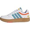 adidas Hoops Lightweight Comfortable Non-Slip Durable Kids Casual Shoes Kids Sneakers White Blue Gold HP9047
