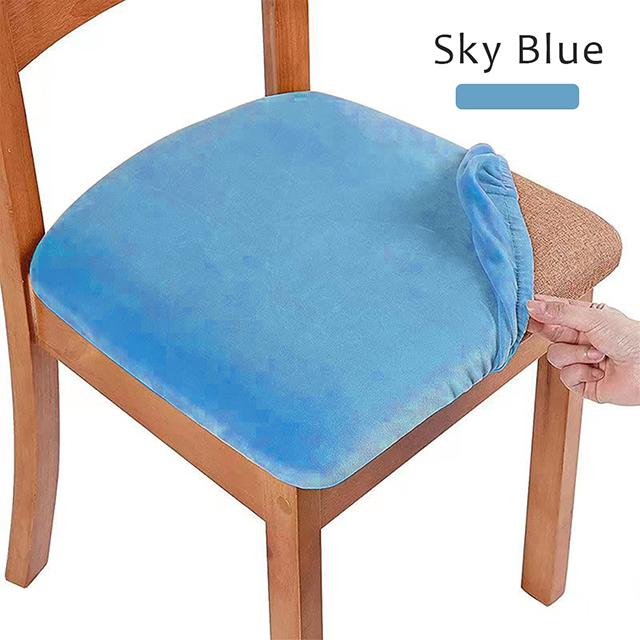 

Velvet Seat Cover Dining Chair Cover Nonslip Chairs Protector Slipcover Polyester Easy Fitted for Office Kitchen Banquet Party 1 PCS