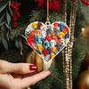 Love Heart Dachshund Christmas Ornament Xmas Tree Car Rearview Mirror Acrylic Hanging Heart Shape Dog Decoration Holiday Party Pendant