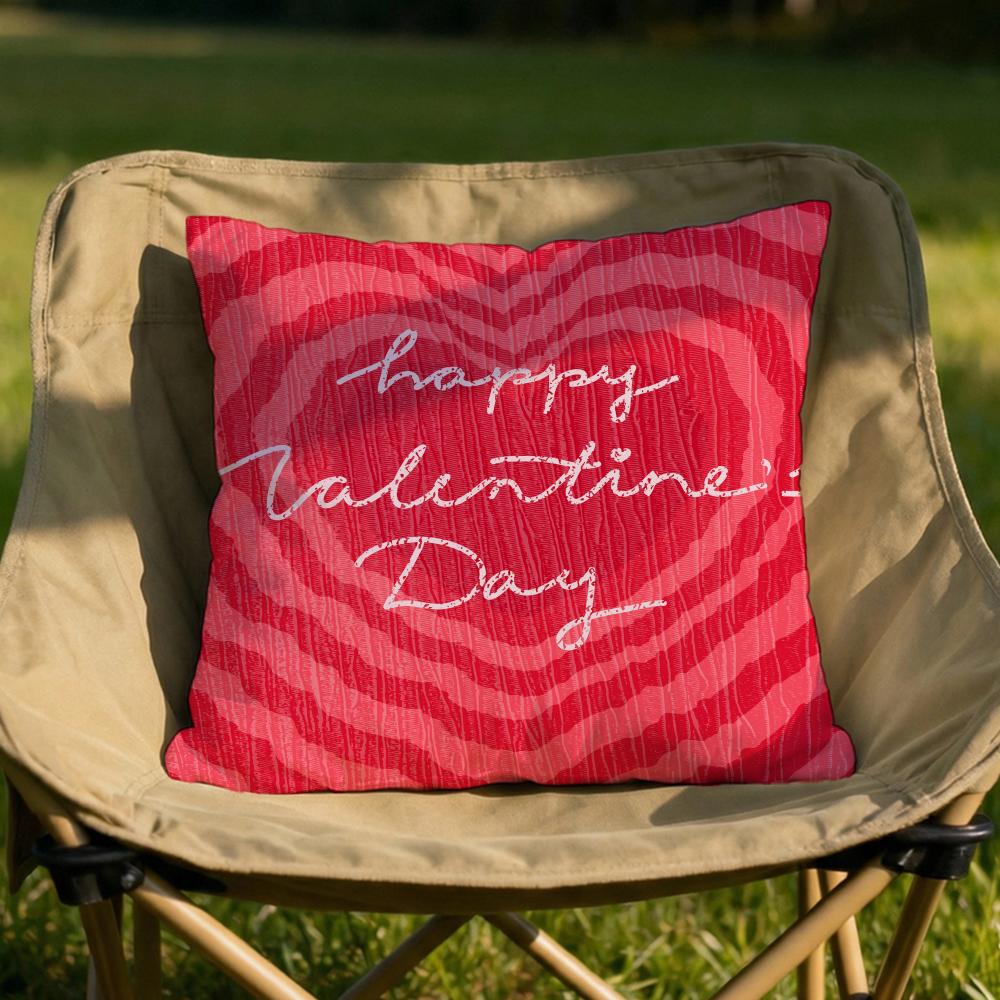 Valentine Red Heart Cushion Cover Soft Reversible  Durable Pillow Cover  MultiScene Use for Home  Car Daily Comfort