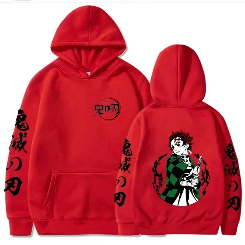 Japanese Anime Demon Slayer Kamado Tanjirou Hoodie Men Fashion Cartoon Hoody Pullover Harajuku Long-Sleeved Clothes Sweatshirts