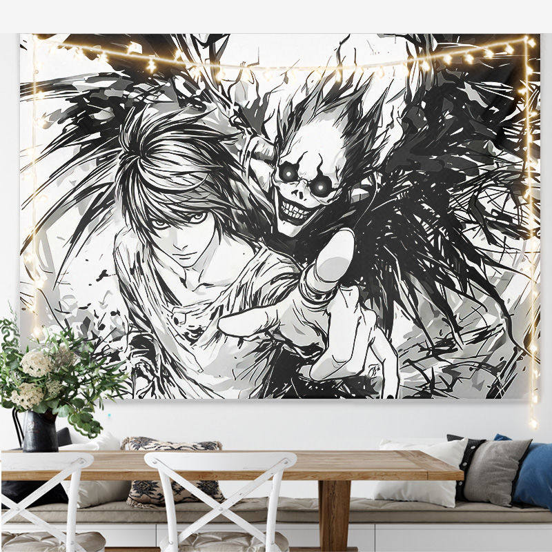 Neues japanisches Anime Death Note Druck Wandteppich Wandbehang Poster Schlafzimmer Hintergrund Wandkunst Heimdekoration