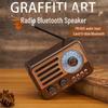 Retro Wood Grain Bluetooth Speaker with USB & Card Slot – Outdoor Mini Subwoofer MP3 Player.