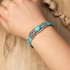 European Retro Bohemian Turquoise Leaf Bracelet - Versatile Ethnic Style Hand Jewelry for Women
