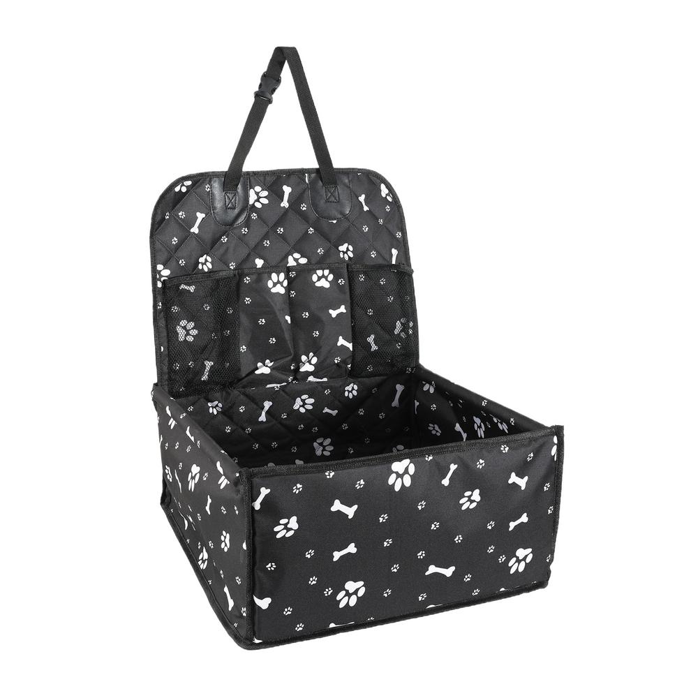 

Маленькая переноска-автокресло для собаки с карманами, подушка-сиденье для питомца в автомобиль, ткань Оксфорд, регулируемый ремешок, водонепроницаемое сиденье для собаки для котенка, маленькое чёрный