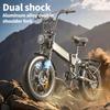 BURCHDA R7 Dubbele Motor Elektrische Fiets 3000W, 48V 20" Dikke Band All-Terrain Ebike voor Volwassenen