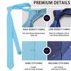 [Ohcol] Wedding Tie, Funeral Tie, Formal Business Tie, Funeral, Memorial Service, Men's Formal Wear, 3.15 inch (8 cm) width, Solid Blue Tie