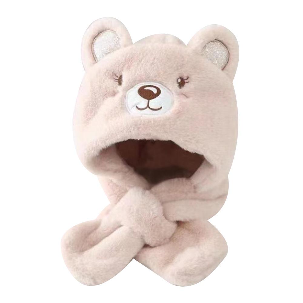 Thickening Kids Scarf Hat Integrated Warm Ear Protection Cap Cute Baby Winter Hat  Children
