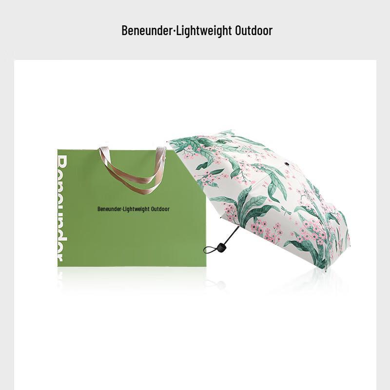Beneunder BM663 Five-Fold Black Glue Sun Umbrella