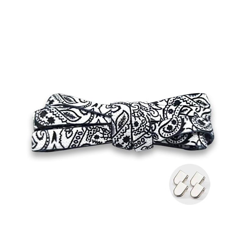 New Cashew Flower Elastic Laces Sneakers Kids Adult 8MM Flat Shoelace Without Ties AF1/AJ No Tie Shoelaces for Shoes Accessories