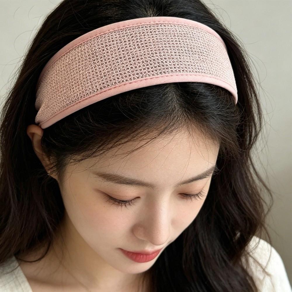Korean Style Wide Headband Breathable Material Fashion Hair Accessories Mesh Hair Hoop for Girls