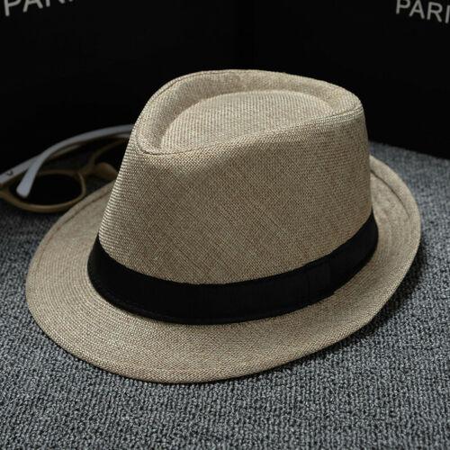 Classic Straw Fedora Hat Wide Brim Panama Hat Summer Party Fedoras Dress Hat for Men Women