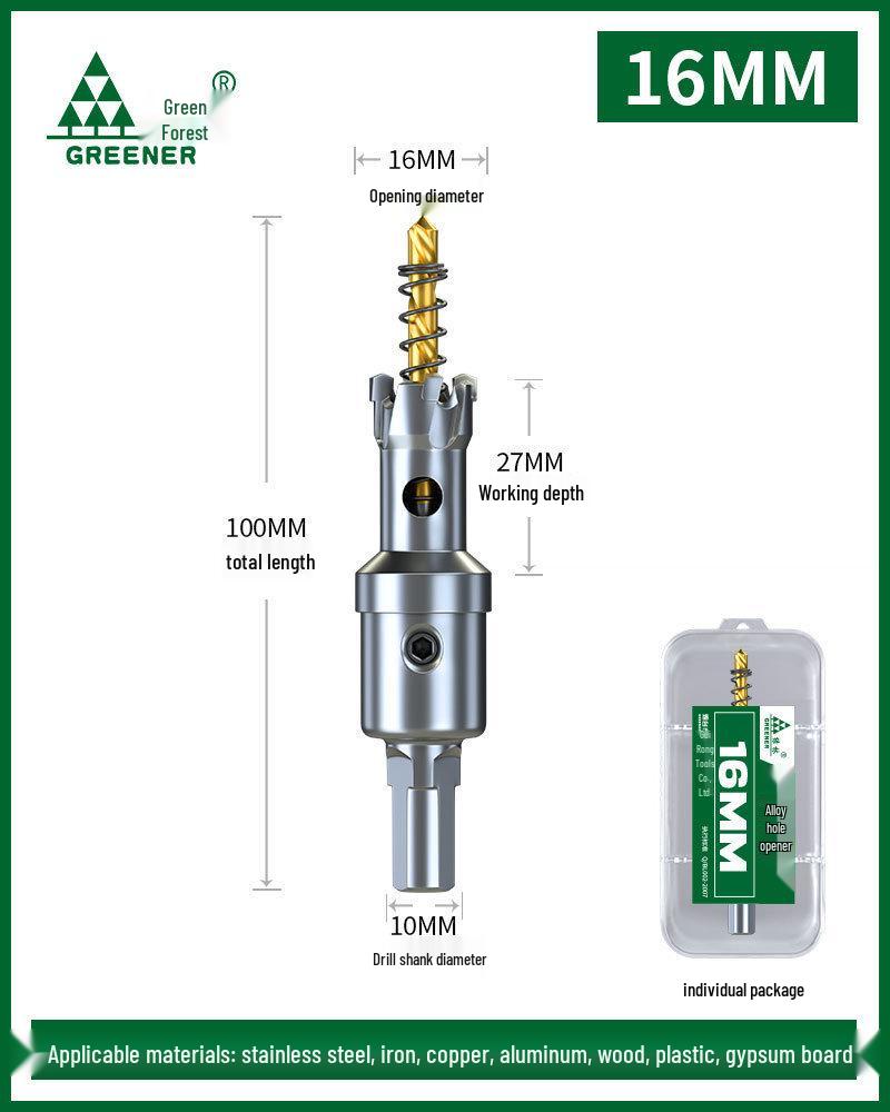 Green Forest Stainless Steel Hole Saw for Metal, Wood, and Aluminum Drilling