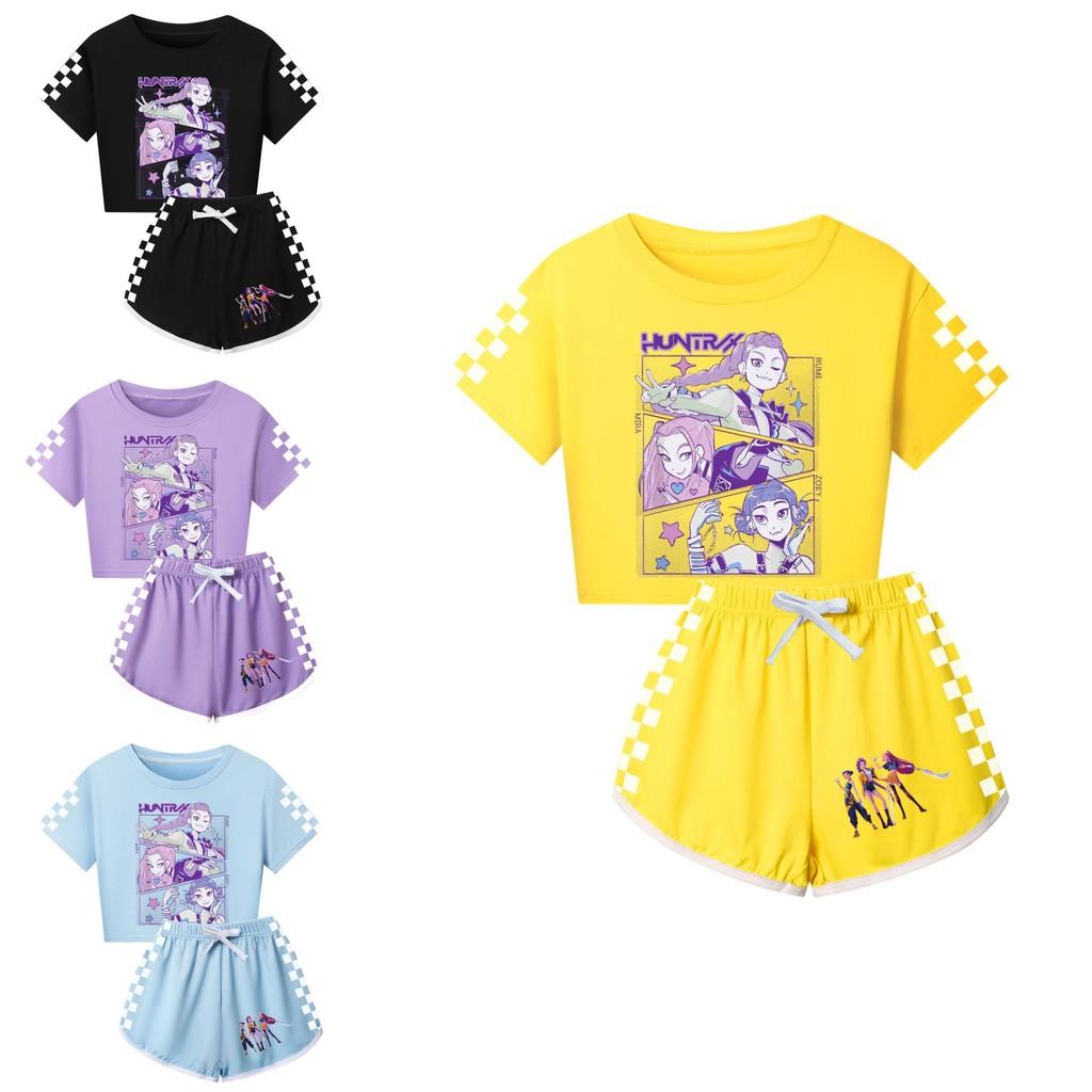 Kpop Demon Hunters Child Short Sleeve Short Pants Parent Child Pajama Set For Sleepwear Comfort
