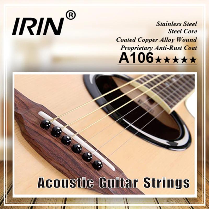 IRIN Acoustic Guitar Strings Stainless Steel Wire Rustproof Guitarra Strings Acoustic Guitar Portable Accessories