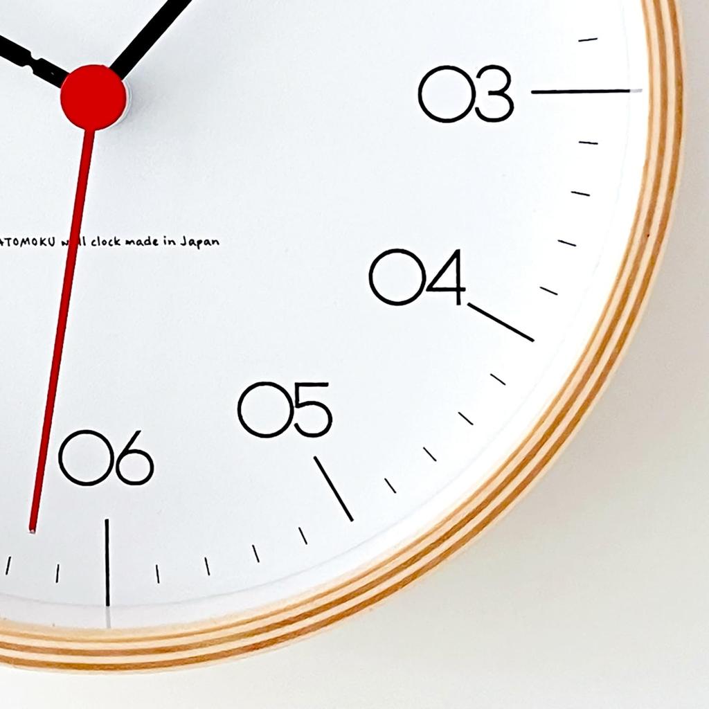 KATOMOKU plywood clock, 24S, natural finish, km-151NAS, wall clock with continuous second hand, 20.2cm diameter (SKP quartz clock)