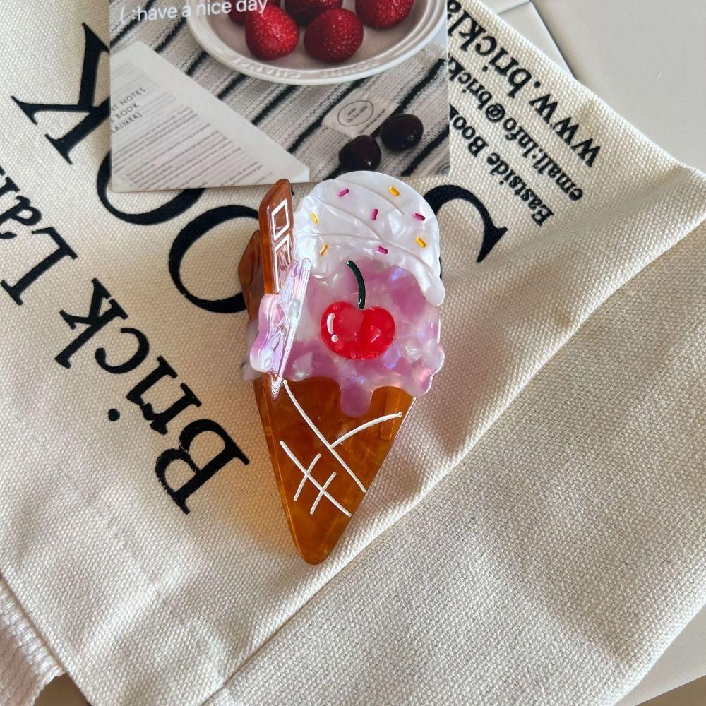 Watermelon Fruit Cone Hair Claw Popsicle Acetic Acid Shark Grab Ice Cream Hair Claw  Travel