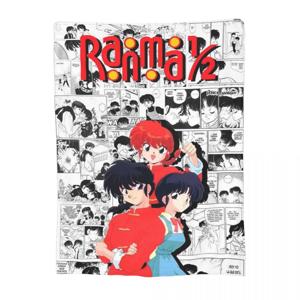 Ranma 12 Saotome Pig Girls Blankets Soft Warm Flannel Throw Blanket Plush for Bed Living Room Picnic Travel Home Couch