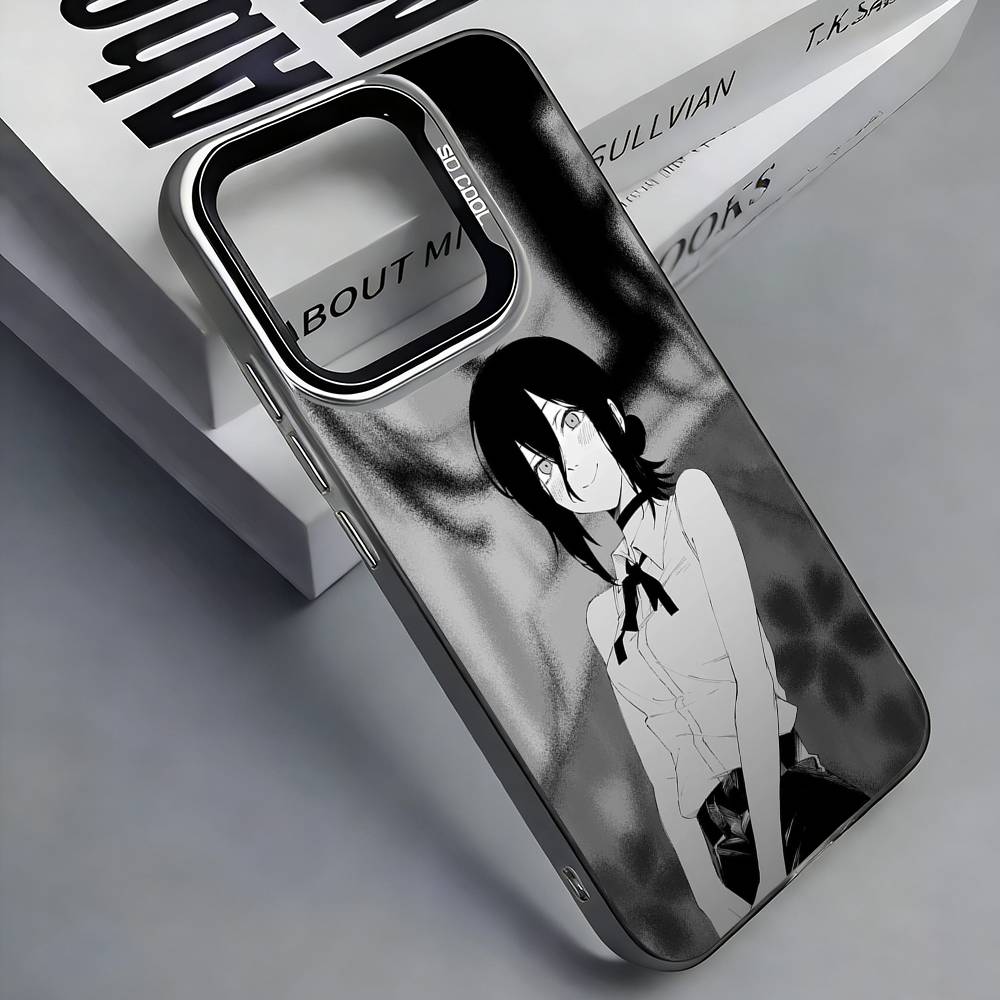 R-Reze C-Chainsaw Man Colorful Silver Back Phone Case For IPhone 17 16 15 14 13 12 11 Plus Pro Max Plus