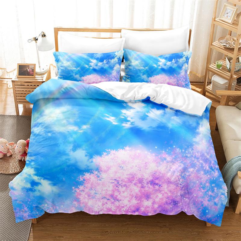 Bedding Set Rainbow Sky Duvet Cover Boys, Kid's Quilt Cover Girls Room Gorgeous Starry Sky Bedding King/Queen Duvet Cover Set