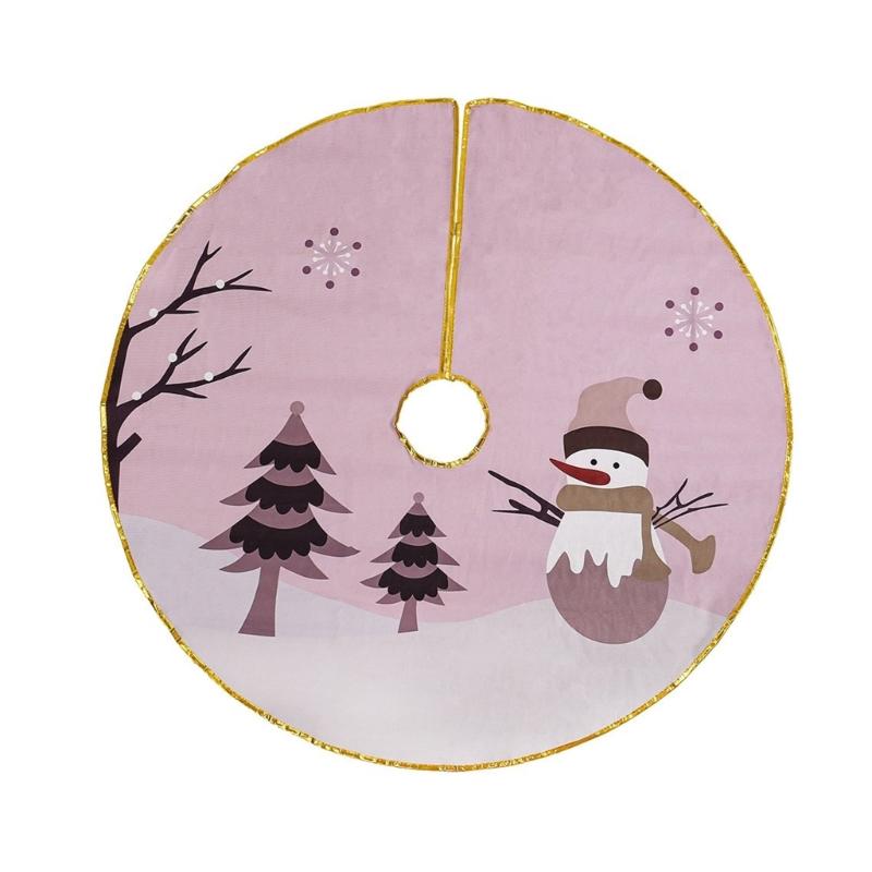 Golden Edged Christmas Tree SkirtDelicate Gold Edged Tree Skirt Embellishment Elegant Christmas Tree Base Cover