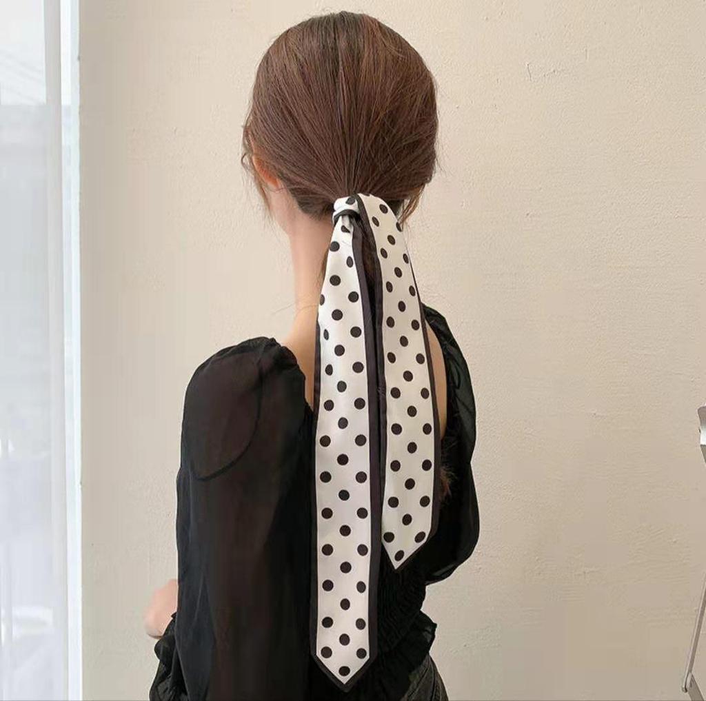 Classic French Silk Scarf: Retro Headband & Hair Ribbon for Women