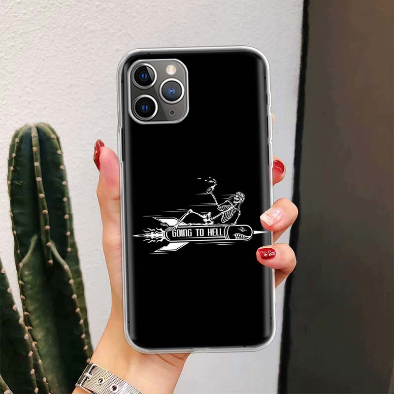 Spooky Skull Funny Dance Skeleton For iPhone 17 Air 16 15 14 Plus 13 Mini 12 11 Pro Max Phone Case 16E 7 Print 8 SE Fundas Cover