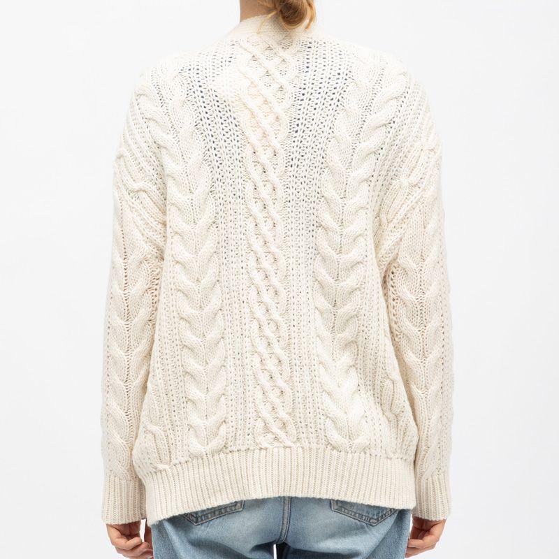 Gilet maille torsadée couleur ivoire moore Femme LA PETITE ETOILE