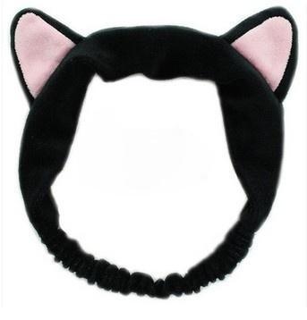 2021 Soft Velvet Spa Headband Korean Skincare Cat Ear Face Wash Headbands for Makeup Shower Bath