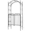 Garden Decorative Metal Arch with Gate Outdoor Patio Trellis Arbor for Climbing Plant Archway Antique Black - 108L X 45W X 215Hcm