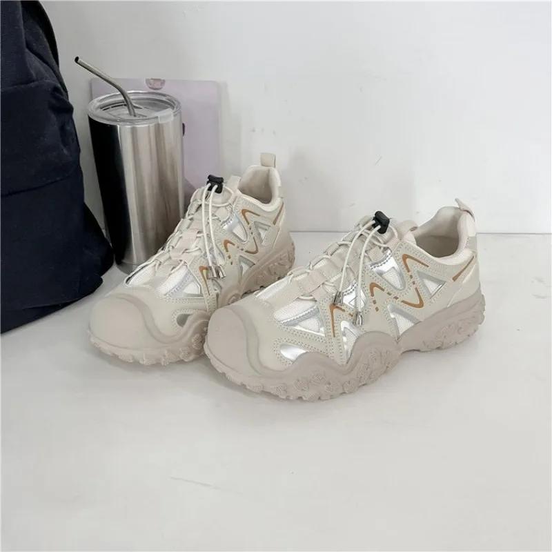 Women's Mesh Sneakers Patchwork Lace Up Flat Shoes for Women Lightweight Female Shoes Classic Versatile Zapatillas De Mujer