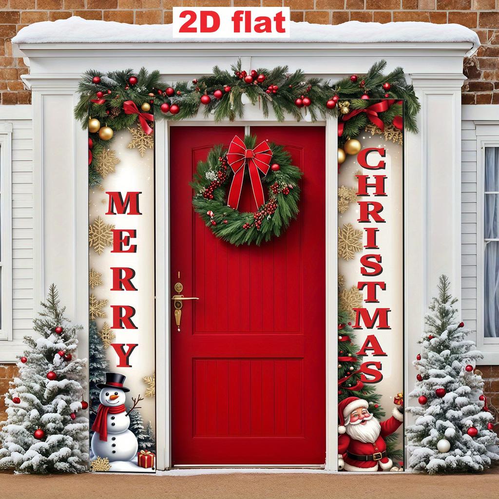2pcs Christmas & Halloween Large Door Banner 12x70.8in