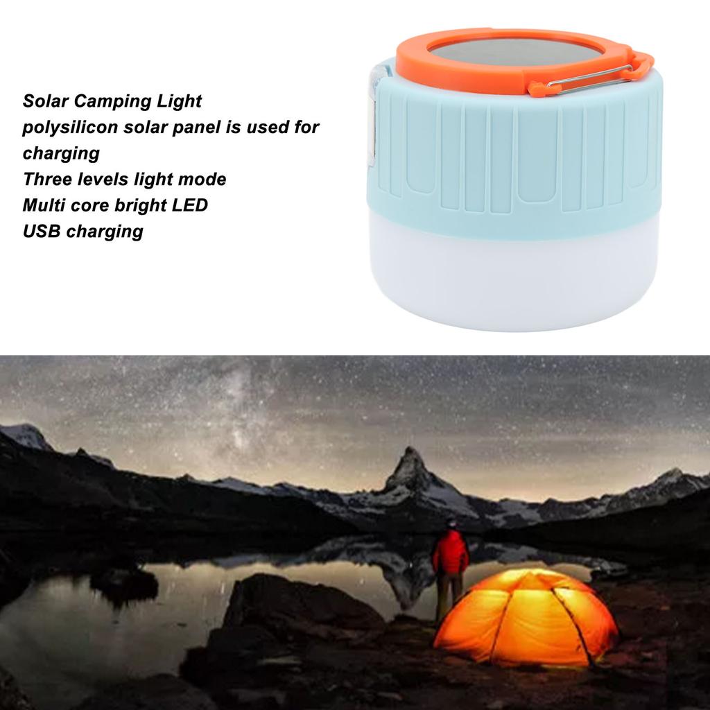 Solar Camping Light Three Mode USB Charging Bright LED Solar Tent Light for Outdoor Emergency