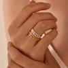 Personalized Engagement Wedding Custom Two Name Ring Stackable Stainless Steel Gold Color Jewelry Rings Anniversary Anillos Gift