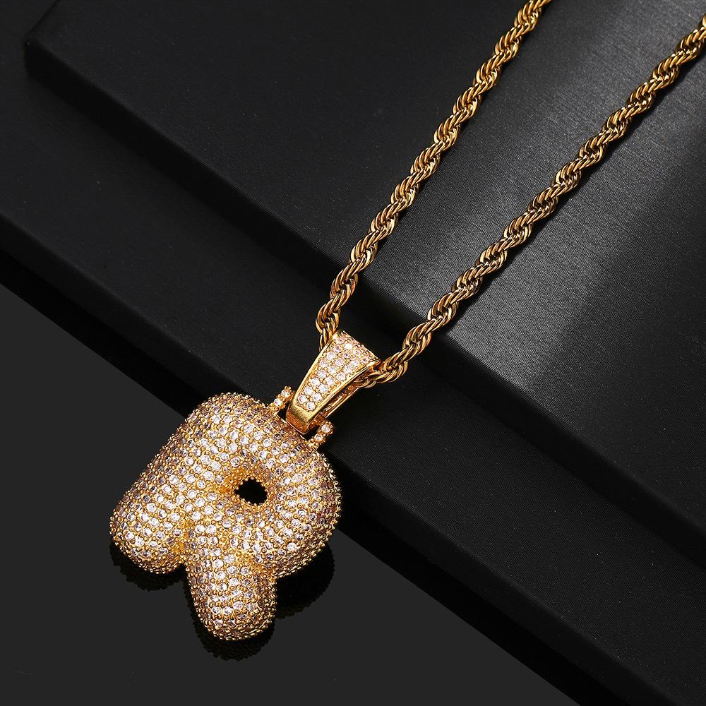 Hip Hop 26 English Letter Pendant Rap Simple Fat Letter Pendant Unisex Necklace