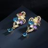 Fashion Kaleidoscope zircon Earrings  Silver Temperament Street Trend Kaleidoscope Earrings party birthday jewelry gift