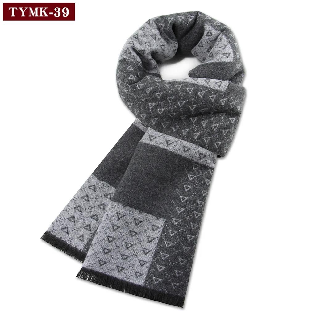 Luxury Scarf Man Winter Warm Wool Scarf For Men Cashmere Scarves Casual Plaid Male Long Pashmina Outdoor Shawls Man Muffler Gift
