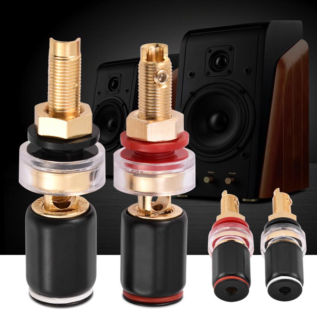 Black &Red  Welding Copper Speaker Amplifier Terminal for 4mm Banana Plug 4mm Banana Plug Copper Terminal Binding Post