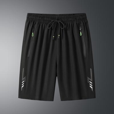 Verão Secagem Rápida Seda Gelo Esportivo Casual Calças Cinco Quartos Tamanho Grande Praia Shorts Masculinos