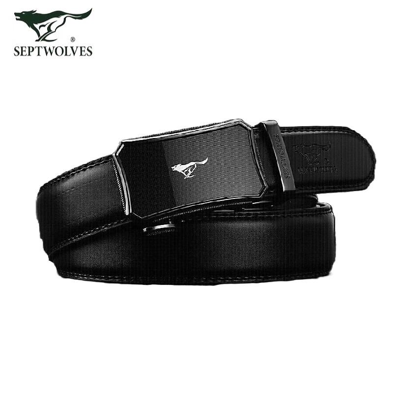 SEPTWOLVES Men s Business Cowhide Automatic Buckle Belt 110cm
