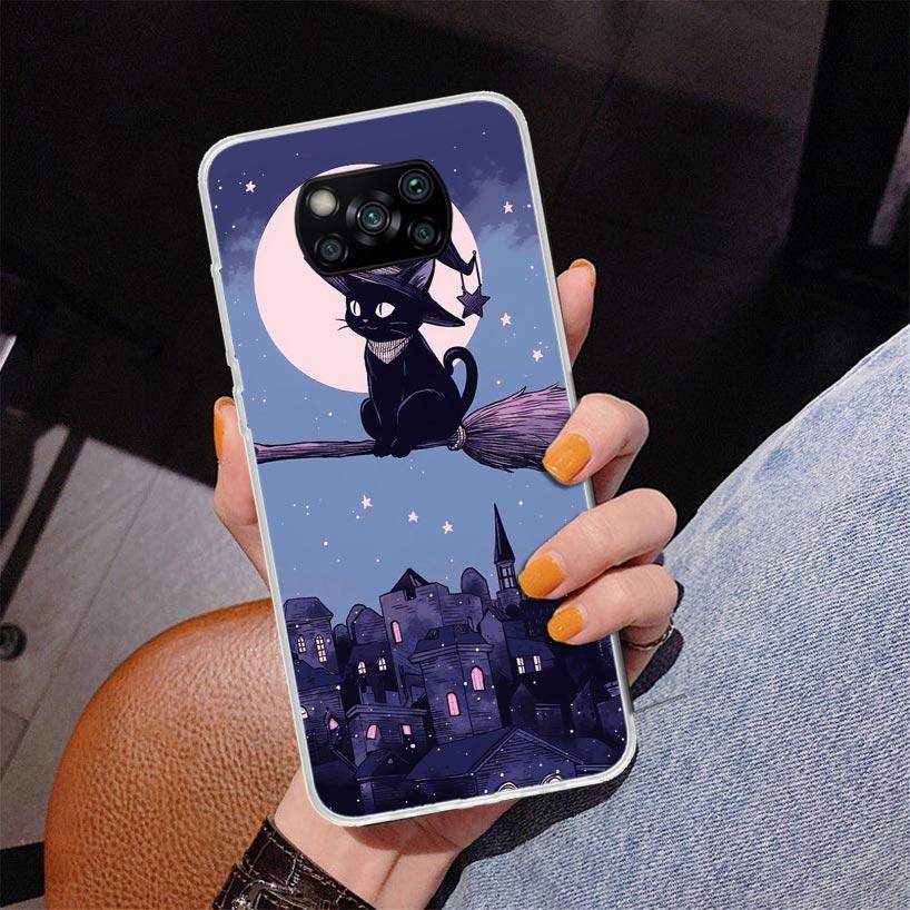 Witch And Cat Colorful Cute Phone Case For Xiaomi Poco X7 X6 X5 Pro F7 Ultra Redmi 15C 15 13C 13 12C 12 10 10A 10C 9 9A 9C 9T Co