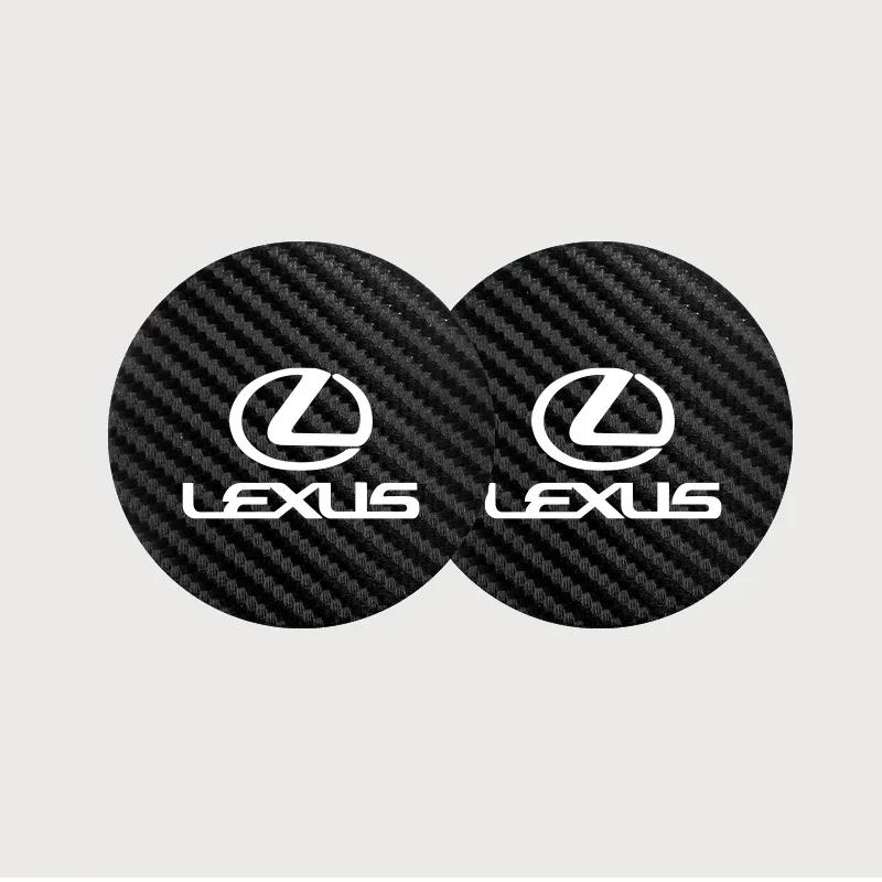 

2Pcs Car Coasters Water Cup Mats Waterproof Slot Pads For Lexus RX330 IS250 Ct200h ES300h RX350 IS300h NX300h RX400h ES350 GS300