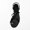 Designer Sexy Open Toe Cross Strap Over Toe Leather Flat Sandals Women Sexy Cross Strap Metal Decorative Summer Flats Slippers