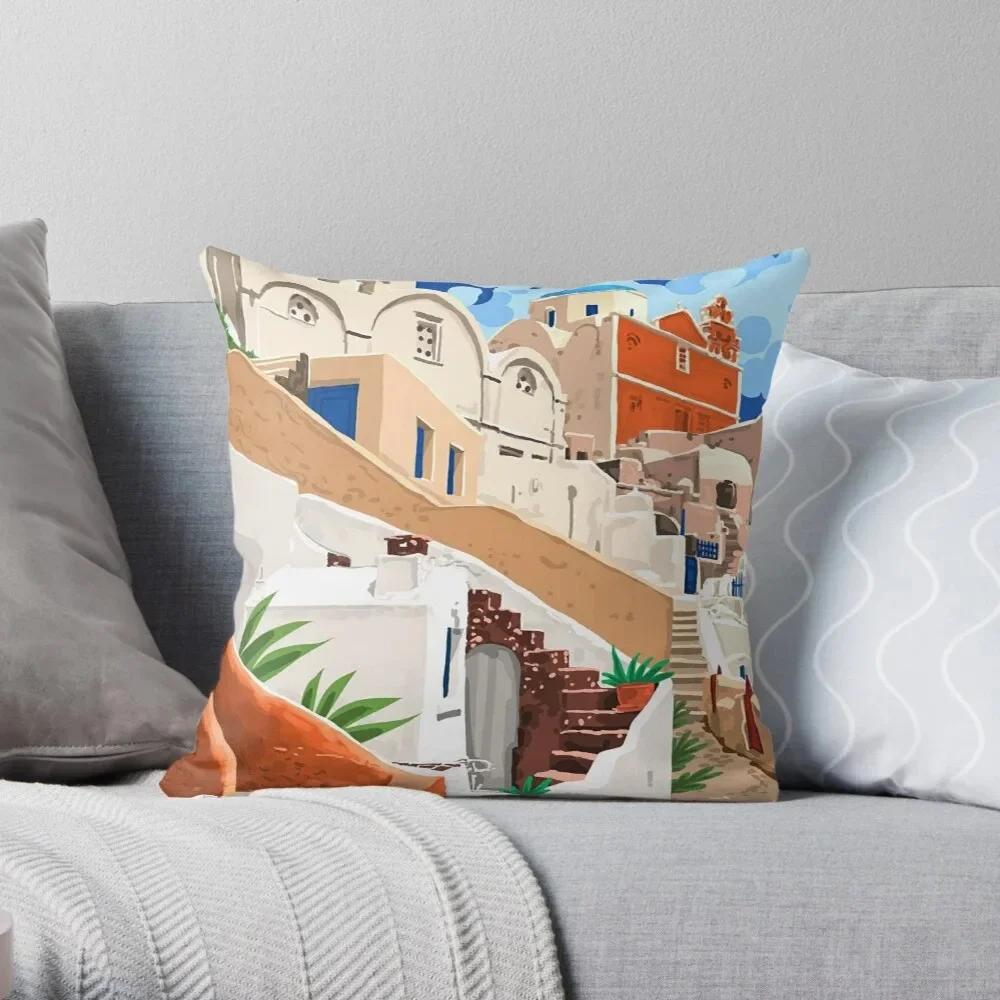 Office Decoration Cushion Cover Cartoon Character Style Life Scene Print Decoration Home Pillow Cover Square