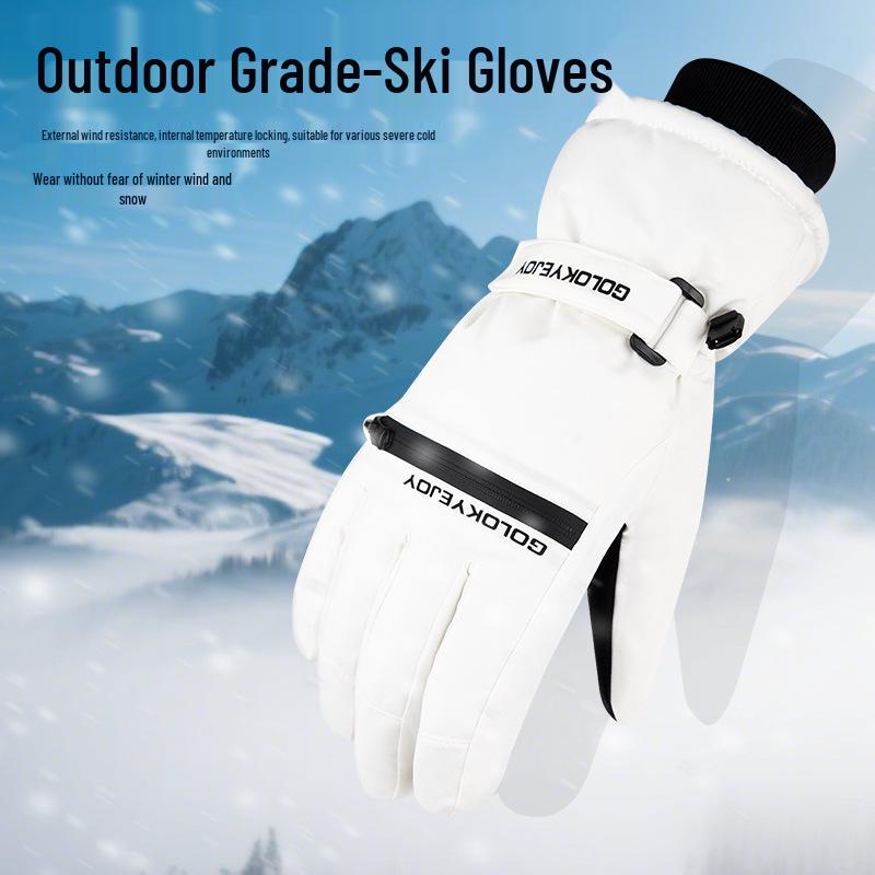 Waterproof Winter Ski Gloves for Men & Women, Touch Screen Compatible, Thickened Plush for Cycling & Motorcycling