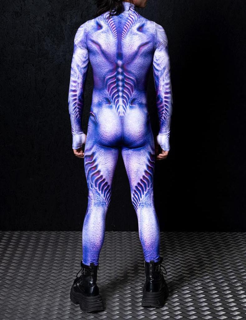 3D Digital Printing Stage Performance Costumes Adults Halloween Events Carnival Theme Party Cosplay Outfit Pretend Game Jumpsuit