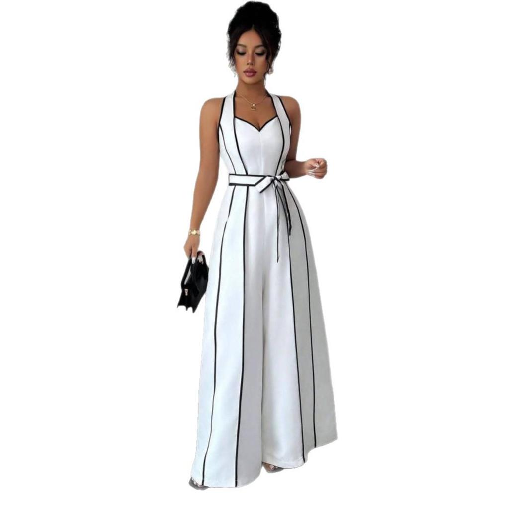 2025 Summer V-Neck Halter Slimming Bodycon Dress - European & American Women's Fashion